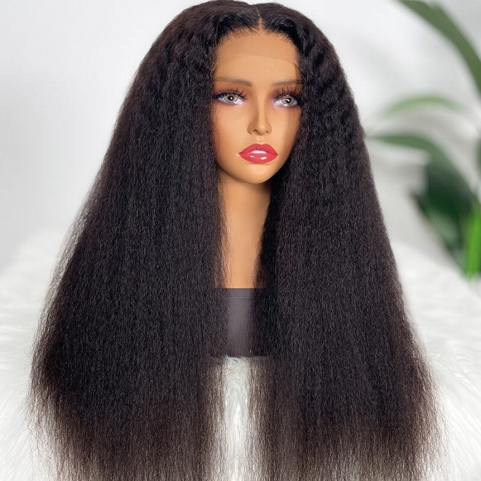 Super Fine HD Invisible Glueless Lace Wig Kinky Straight Hair