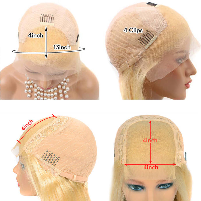 Pure 613 Blonde Straight Lace Wigs 4x4 Closure Wig 13x4 Lace Wigs