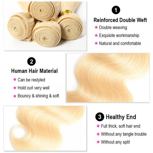 4PC Body Wave 613 Color Best Human Hair Bundles