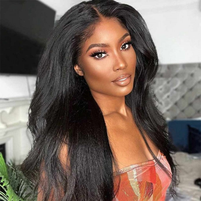 Super Fine HD Invisible Glueless Lace Wig Kinky Straight Hair