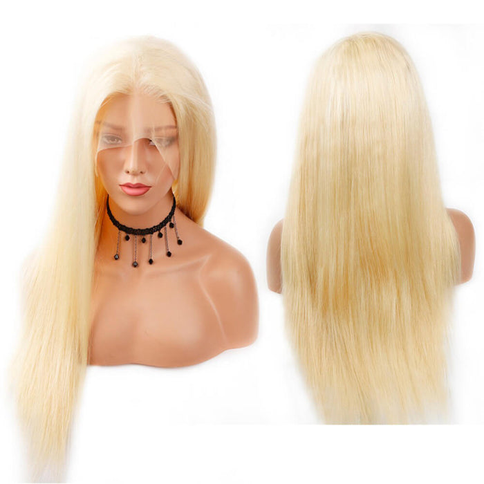 Pure 613 Blonde Straight Lace Wigs 4x4 Closure Wig 13x4 Lace Wigs