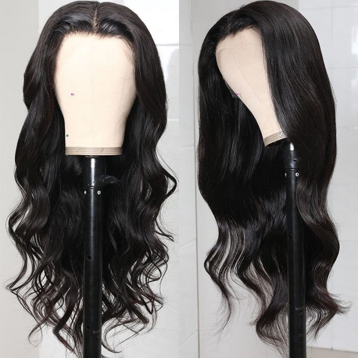 Lace Front Body Wave Wig 150% Density T Part Wigs Natural Black Color